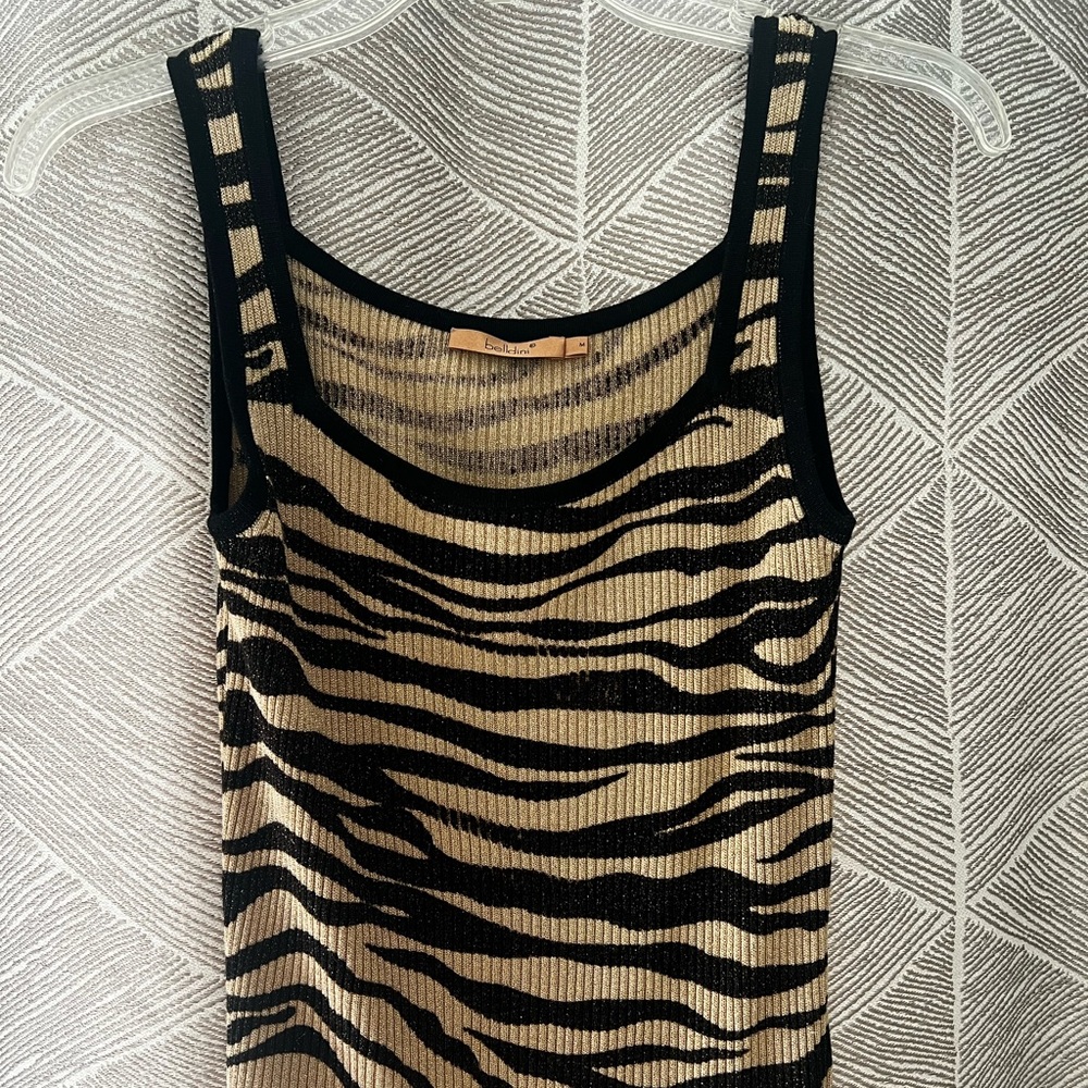 Bellini shimmer print zebra tank